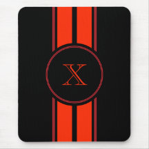 Zwart Rood Racing Stripes Monogram