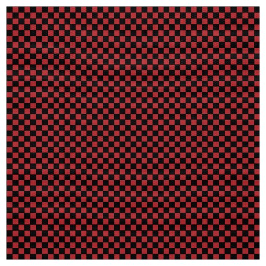 Zwart & Rood Raster Fabric: Vet & Modern Design Stof (Swatch)