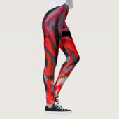 Zwart rood roze Abstract schilderen #3 Leggings (Rechts)