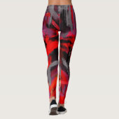 Zwart rood roze Abstract schilderen #3 Leggings (Achterkant)