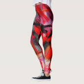 Zwart rood roze Abstract schilderen #3 Leggings (Links)