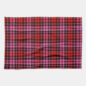 Zwart Rood Roze Geruite Schotse Ruit Design Theedoek (Horizontaal)