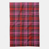 Zwart Rood Roze Geruite Schotse Ruit Design Theedoek (Verticaal)