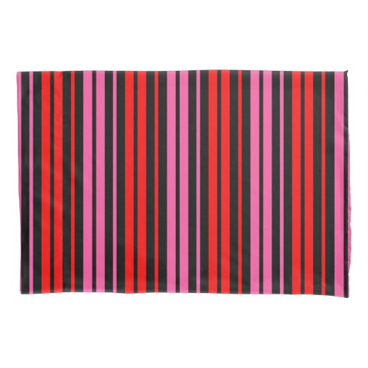 Zwart rood roze verticale strepen ontwerp klassiek kussensloop (Voorkant)