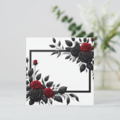 Zwart & Rood Rozen Kaart (Staand voorkant)