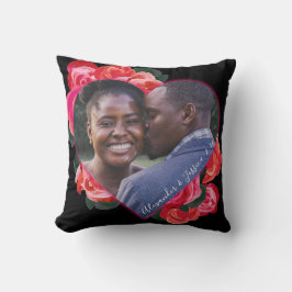 Zwart, Rood Rozen Romantisch Valentijns foto kusse Kussen