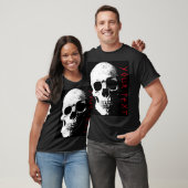 Zwart Rood Schedel Horror Tekst Mannen Modern Hall T-shirt (Unisex)