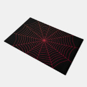 Zwart rood spinnenweb Halloween patroon Deurmat (Schuin)