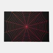 Zwart rood spinnenweb Halloween patroon Deurmat (Voorkant)