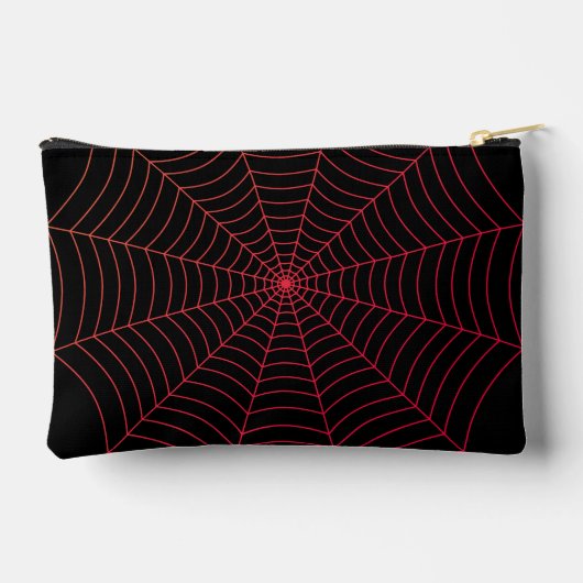 Zwart rood spinnenweb Halloween patroon Etui (Achterkant)