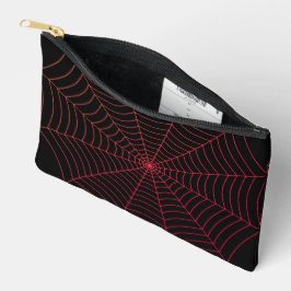 Zwart rood spinnenweb Halloween patroon Etui