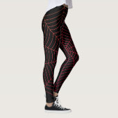 Zwart rood spinnenweb Halloween patroon Leggings (Rechts)