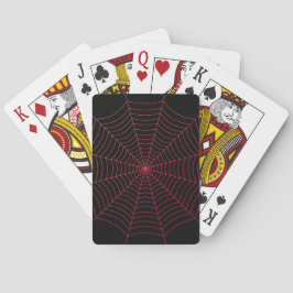 Zwart rood spinnenweb Halloween patroon Pokerkaarten