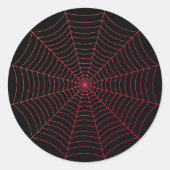 Zwart rood spinnenweb Halloween patroon Ronde Sticker (Voorkant)