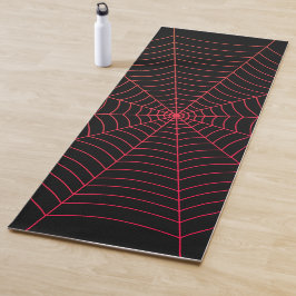 Zwart rood spinnenweb Halloween patroon Yogamat