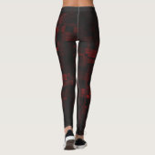 Zwart Rood Subtiel Spelen op Kleur Vrouwen Comfort Leggings (Achterkant)