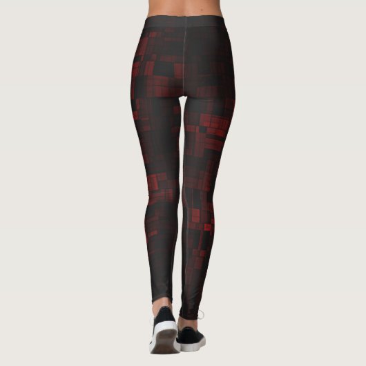 Zwart Rood Subtiel Spelen op Kleur Vrouwen Comfort Leggings (Achterkant)