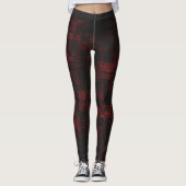Zwart Rood Subtiel Spelen op Kleur Vrouwen Comfort Leggings (Voorkant)