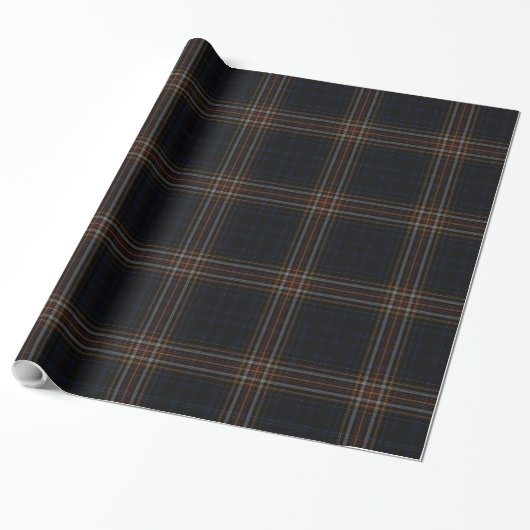 Zwart Rood Tartan Plaid Cadeaupapier (Uitgerold)