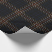 Zwart Rood Tartan Plaid Cadeaupapier (Hoek)