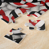 zwart rood team kleuren meisjes volleybal legpuzzel (Zijkant)