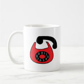 Zwart Rood Telefoon Oude Telefoon Koffiemok (Links)