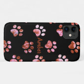 Zwart Rood Textuur Pootafdruk Patroon Persoonlijk Case-Mate iPhone Case (Achterkant (horizontaal))