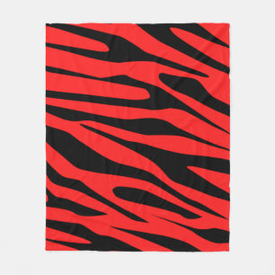 Zwart - Rood Tinten Tijger Naadloos Patroon Fleece Deken