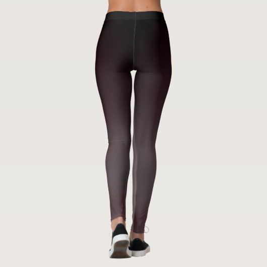 Zwart rood tot grijs ombre gradiënt vervagen leggings (Achterkant)