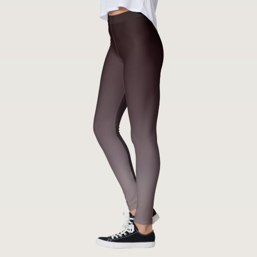 Zwart rood tot grijs ombre gradiënt vervagen leggings (Links)