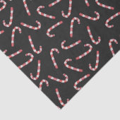 Zwart rood Traditionele Candy Cane Vintage Kerstmi Tissuepapier (Detail)