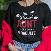 Zwart Rood Trots Tante 2025 Afstuderen T-shirt
