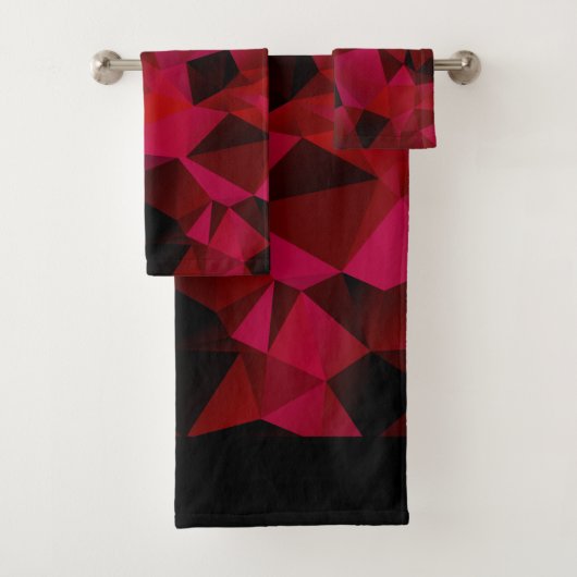 Zwart rood, veelhoekig bad handdoek (Insitu)
