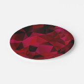 Zwart rood, veelhoekig papieren bordje (Gekanteld)