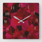 Zwart rood, veelhoekig vierkante klok (Voorkant)