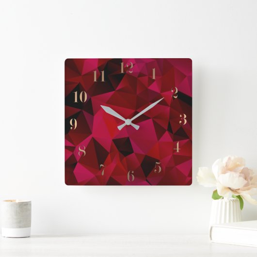 Zwart rood, veelhoekig vierkante klok (Huis)