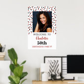 Zwart Rood Verjaardagsfeestje Custom 20x30 Foto Poster (Thuiskantoor)