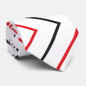 Zwart-rood - verticaal Chevron Stripe Patroon Stropdas (Opgerold)