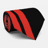Zwart rood vet cirkel strepen positief negatief stropdas (Opgerold)