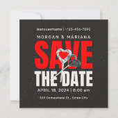 Zwart Rood Vet Save The Date Love Theme (Voorkant)