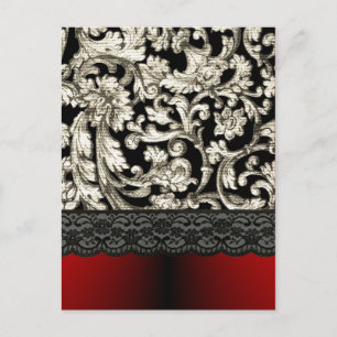 Zwart-rood vocht patroon briefkaart