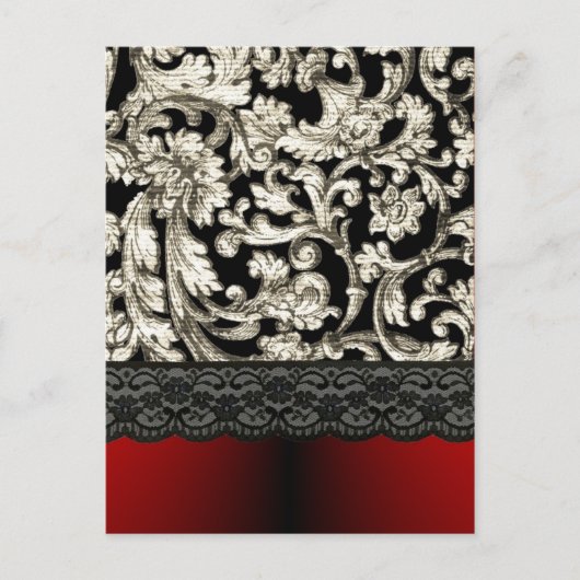 Zwart-rood vocht patroon briefkaart (Voorkant)