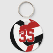 Zwart Rood Volleybal Koop single of bulk bestellin Sleutelhanger (Voorkant)