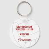 Zwart Rood Volleybal Koop single of bulk bestellin Sleutelhanger (Achterkant)