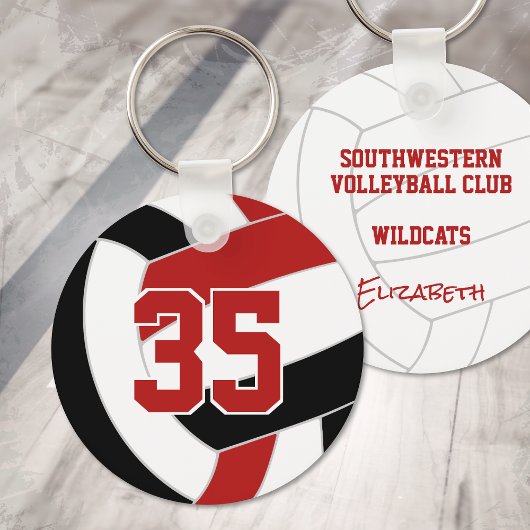 Zwart Rood Volleybal Koop single of bulk bestellin Sleutelhanger