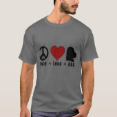 Zwart Rood Vrede Liefde BBG T-shirt (Voorkant)