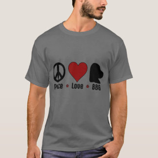 Zwart Rood Vrede Liefde BBG T-shirt