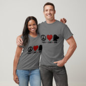 Zwart Rood Vrede Liefde BBG T-shirt (Unisex)