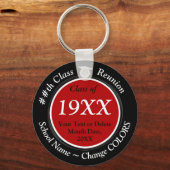 Zwart-rood, wit, aangepaste reünie, voorkeuren sleutelhanger (Achterkant)