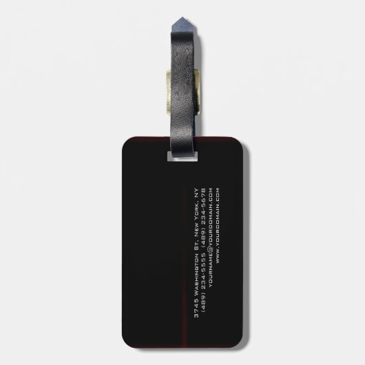 Zwart-rood, wit, aantrekkelijk bagagelabel (Achterkant verticaal)